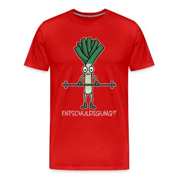 Gewichtheber ENTSCHULDIGUNG Lustiges - Männer Premium Bio T-Shirt - Rot - Vorne - Damien (186cm)