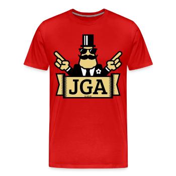 Démonstration de mains pour enterrement de vie de garçon (enterrement de vie de garçon / 3C) - T-shirt bio Premium Homme - rouge - Devant - Damien (186cm)