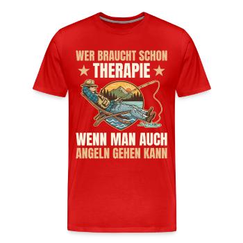 Pêche - Qui a besoin d’une thérapie - T-shirt bio Premium Homme - rouge - Devant - Damien (186cm)