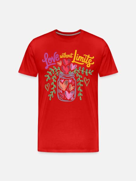 Liebe ohne Grenzen Shirt – Geschenkidee - Männer Premium Bio T-Shirt - Rot