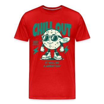 Lustiges Chill-Out-T-Shirt - Männer Premium Bio T-Shirt - Rot - Vorne - Damien (186cm)