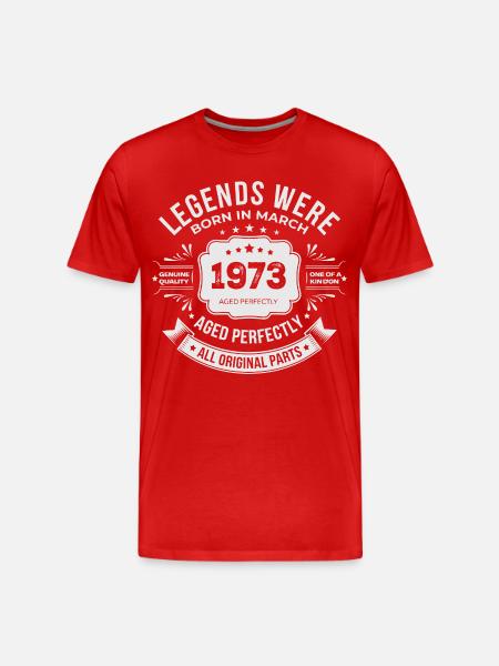 Mars 1973 anniversaire 1973 légendes Mars - T-shirt bio Premium Homme - rouge