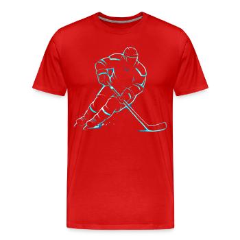 Eishockey Junge Spieler Geschenk - Männer Premium Bio T-Shirt - Rot - Vorne - Damien (186cm)