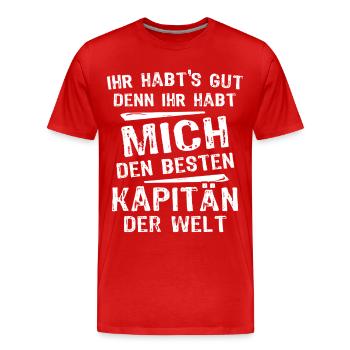 capitaine - T-shirt bio Premium Homme - rouge - Devant - Damien (186cm)