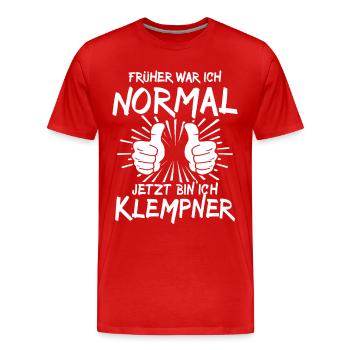 Klempner - Männer Premium Bio T-Shirt - Rot - Vorne - Damien (186cm)