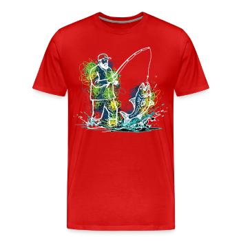 Fisherman Legend Fisherman Fish - Men's Premium Organic T-Shirt - red - Front - Damien (186cm)