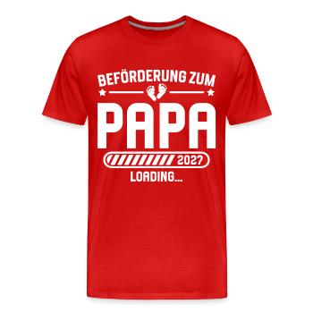 Futur père 2027 annonce la grossesse - T-shirt bio Premium Homme - rouge - Devant - Damien (186cm)