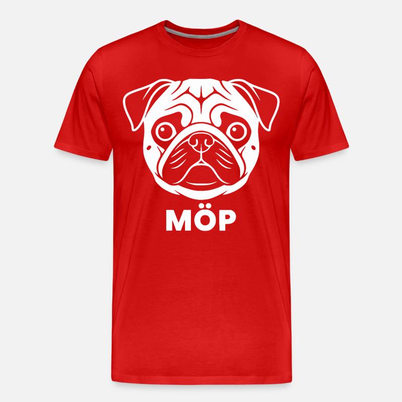 Moos Gesicht mit MÖP Schriftzug  - Männer Premium Bio T-Shirt - Rot