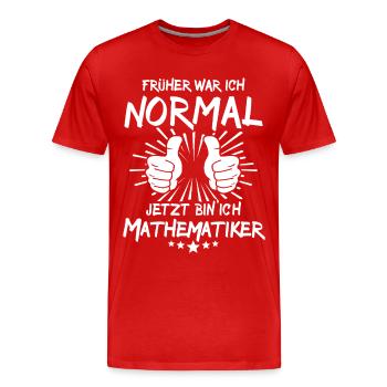 Mathematician - Men's Premium Organic T-Shirt - red - Front - Damien (186cm)