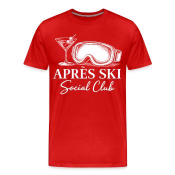 Après Ski Club Ski Goggles Cocktail - Men's Premium Organic T-Shirt - red - Front - Damien (186cm)