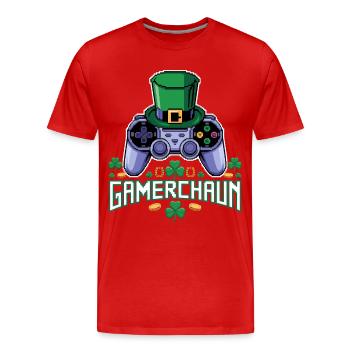 GamerChain Pixel Leprechaun - Men's Premium Organic T-Shirt - red - Front - Damien (186cm)