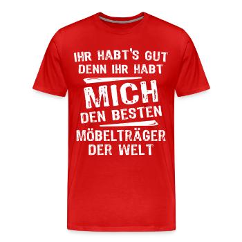 Supports à meubles - T-shirt bio Premium Homme - rouge - Devant - Damien (186cm)
