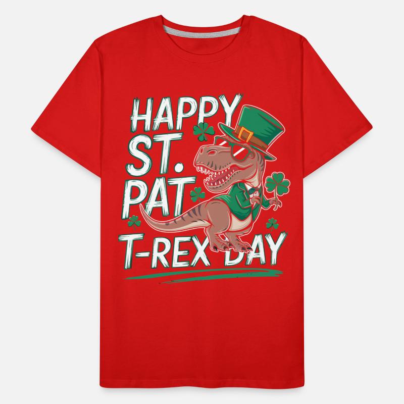 T-Rex zum St. Patrick's Day Männer Premium Bio T-Shirt
