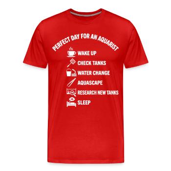 Aquarium-Tag für ein Aquaristenaquarium - Männer Premium Bio T-Shirt - Rot - Vorne - Damien (186cm)