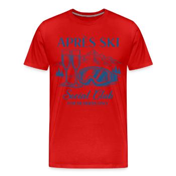Après Ski Social Club For Members Only - Men's Premium Organic T-Shirt - red - Front - Damien (186cm)