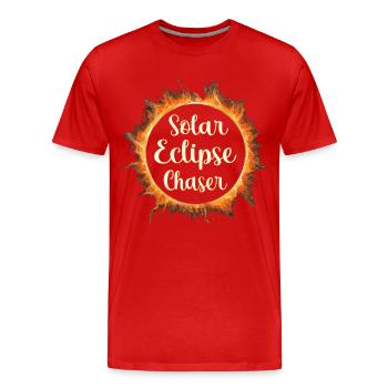 Solar eclipse chaser - Men's Premium Organic T-Shirt - red - Front - Damien (186cm)