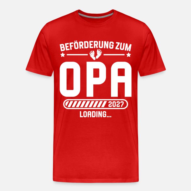 Werdender Opa 2027 Beförderung Schwangerschaft - Männer Premium Bio T-Shirt - Rot
