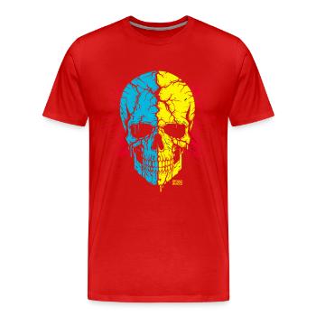 Crâne - T-shirt bio Premium Homme - rouge - Devant - Damien (186cm)
