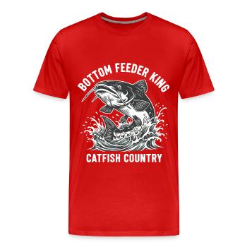 Fishing Catfish King River Bottom - Men's Premium Organic T-Shirt - red - Front - Damien (186cm)