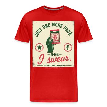 Juste un paquet de plus, je jure que l’obsession des cartes à collectionner - T-shirt bio Premium Homme - rouge - Devant - Damien (186cm)
