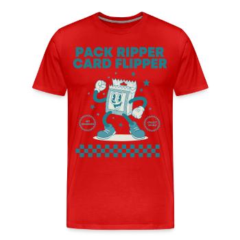 Pack Ripper Card Flipper Trading Card Booster Pack - Men's Premium Organic T-Shirt - red - Front - Damien (186cm)
