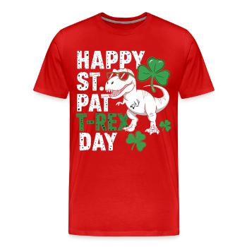 T-shirt de la Saint-Patrick pour la Journée Rex - T-shirt bio Premium Homme - rouge - Devant - Damien (186cm)