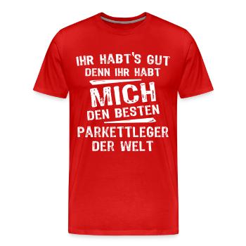 Parquet layer - Men's Premium Organic T-Shirt - red - Front - Damien (186cm)