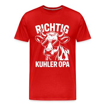 Cadeau de bétail Grand-père Highland Right Cool - T-shirt bio Premium Homme - rouge - Devant - Damien (186cm)
