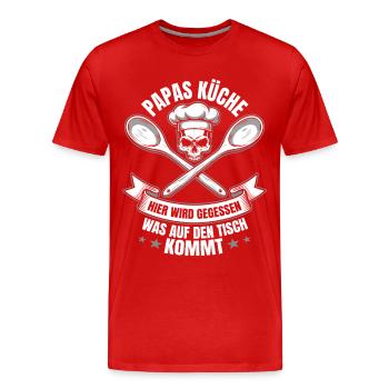 Meilleur cadeau de fête des pères Chef Papa - T-shirt bio Premium Homme - rouge - Devant - Damien (186cm)