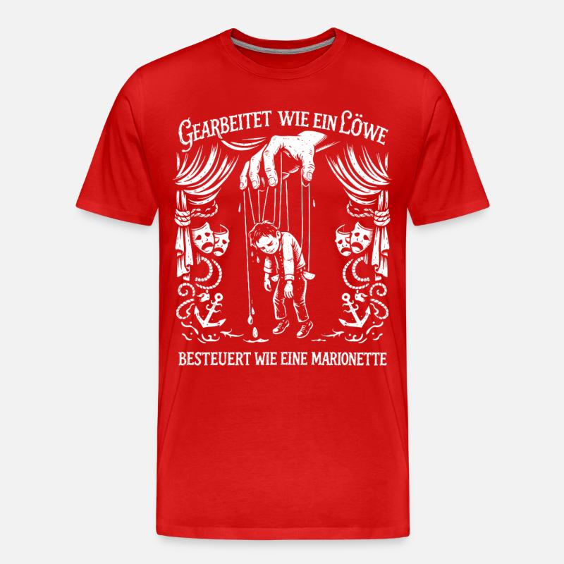 Gearbeitet Wie Ein Löwe - Männer Premium Bio T-Shirt - Rot