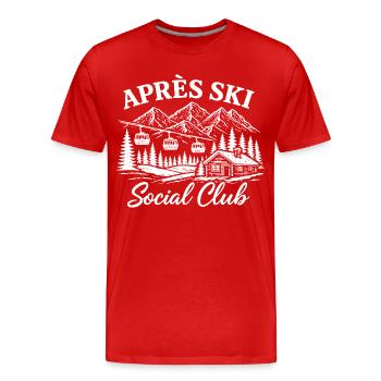 Après Ski Social Club Vintage Retro Alpen Skihütte - Männer Premium Bio T-Shirt - Rot - Vorne - Damien (186cm)