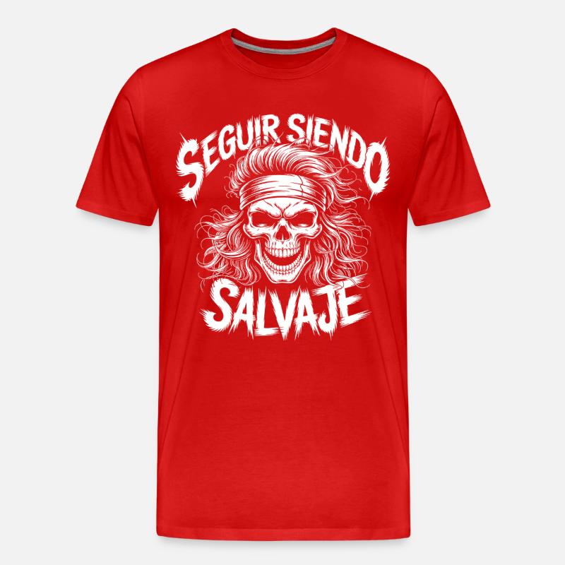 Wild Side Skull - Männer Premium Bio T-Shirt - Rot