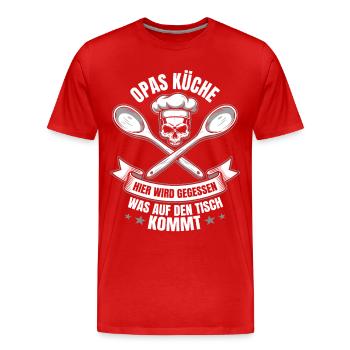 Cadeau de la fête des pères de Chef Grand-père Gastronomie - T-shirt bio Premium Homme - rouge - Devant - Damien (186cm)