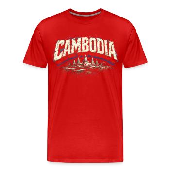 Kambodscha Kambodschaner Cambodia - Men's Premium Organic T-Shirt - red - Front - Damien (186cm)