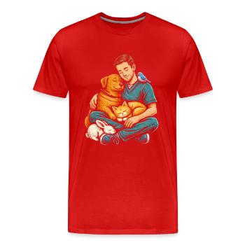 Vétérinaire Vétérinaire - T-shirt bio Premium Homme - rouge - Devant - Damien (186cm)