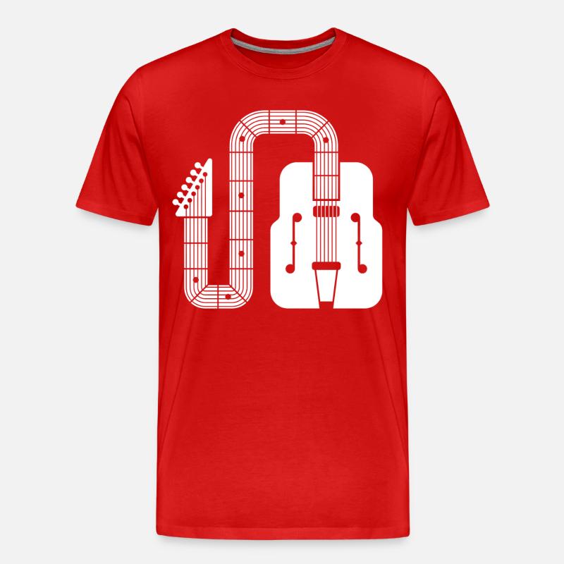 Abstract Shape Retro-Gitarre - Männer Premium Bio T-Shirt - Rot