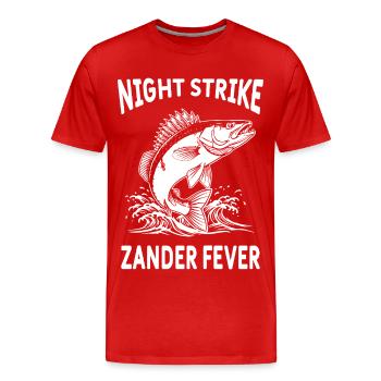 Pêche Rivière Sandre Night Strike - T-shirt bio Premium Homme - rouge - Devant - Damien (186cm)