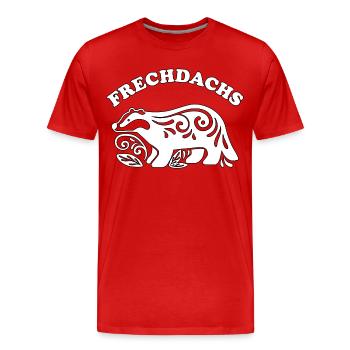 Frechdachs – Der freche Spitzbube - Männer Premium Bio T-Shirt - Rot - Vorne - Damien (186cm)