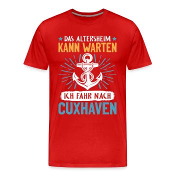 Opa ALTERSHEIM KANN WARTEN ICH FAHR NACH - Männer Premium Bio T-Shirt - Rot - Vorne - Damien (186cm)
