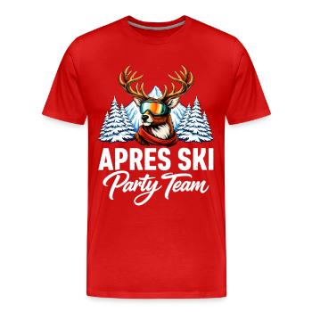 Apres Ski Party Team - Männer Premium Bio T-Shirt - Rot - Vorne - Damien (186cm)