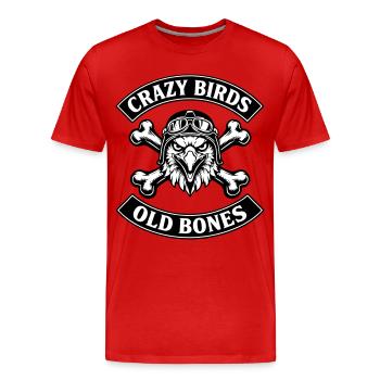 Crazy Birds - Old Bones - Männer Premium Bio T-Shirt - Rot - Vorne - Damien (186cm)