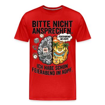 After-work head conflict - Men's Premium Organic T-Shirt - red - Front - Damien (186cm)
