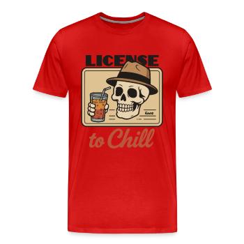 Carte d’identité Skull avec licence de détente - T-shirt bio Premium Homme - rouge - Devant - Damien (186cm)