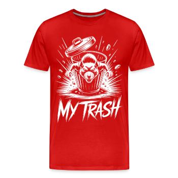 Rat agressif dans la poubelle – Ma poubelle - T-shirt bio Premium Homme - rouge - Devant - Damien (186cm)