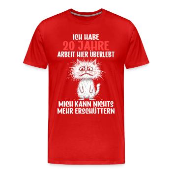 20th Company Anniversary Service Anniversary Work - Men's Premium Organic T-Shirt - red - Front - Damien (186cm)