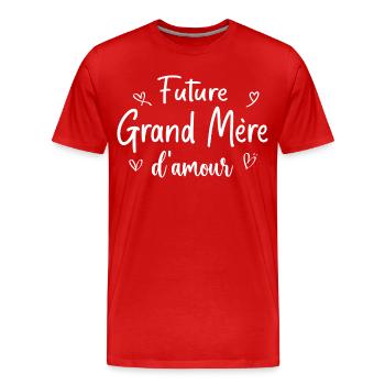 Future grand mère d amour - T-shirt bio Premium Homme - rouge - Devant - Damien (186cm)