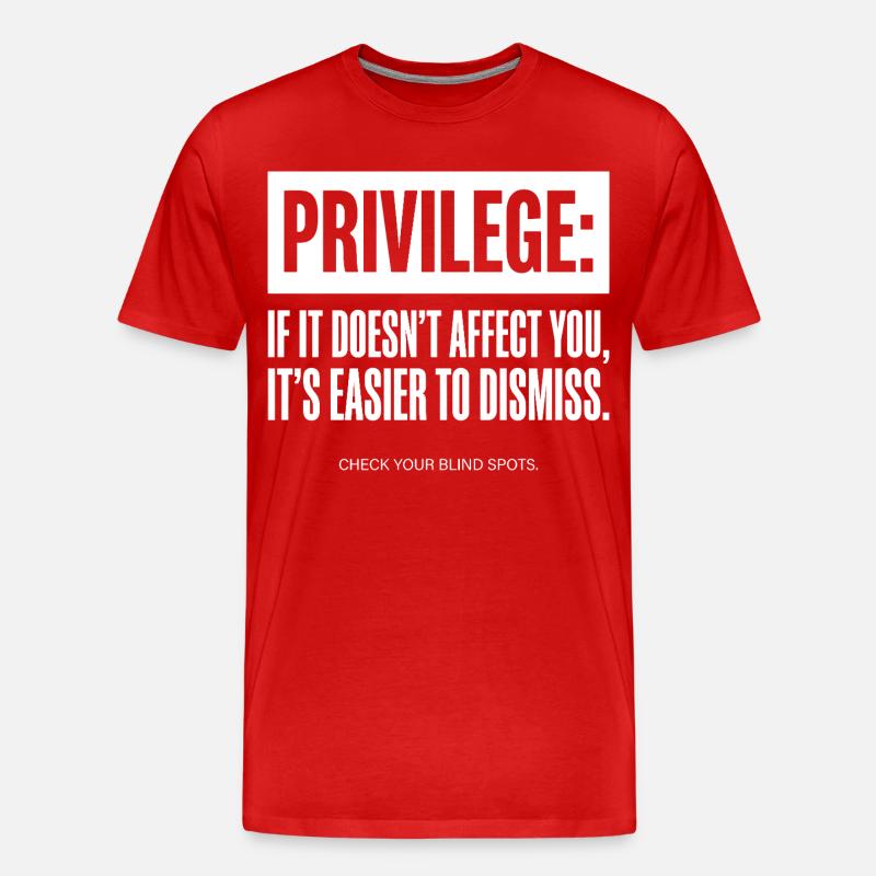 Privilege Zitat Check Your Blind Spots - Männer Premium Bio T-Shirt - Rot