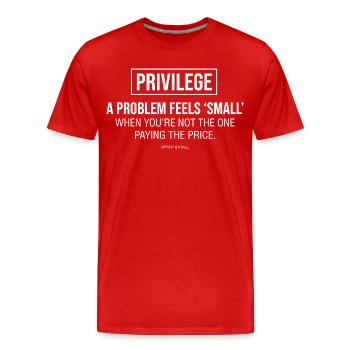 Empathie Statement Typografie - Männer Premium Bio T-Shirt - Rot - Vorne - Damien (186cm)
