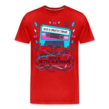 Page A Rêve dégoûtant Page B Cauchemar net - T-shirt bio Premium Homme - rouge - Devant - Damien (186cm)