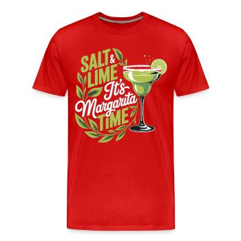Salt & Lime It's Margarita Time T-Shirt - T-shirt bio Premium Homme - rouge - Devant - Damien (186cm)